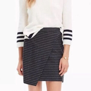 Madewell Cotton Wool Striped Mini Skirt Career Office Tradwife Modern Vintage